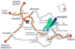 Aussois - mapa pjezdu
