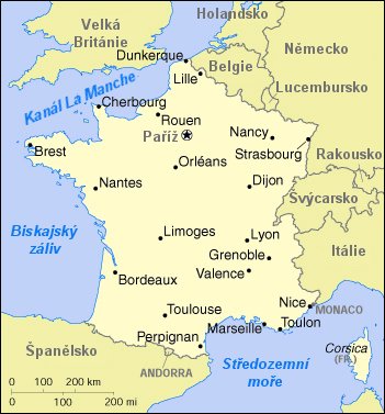 mapa francie